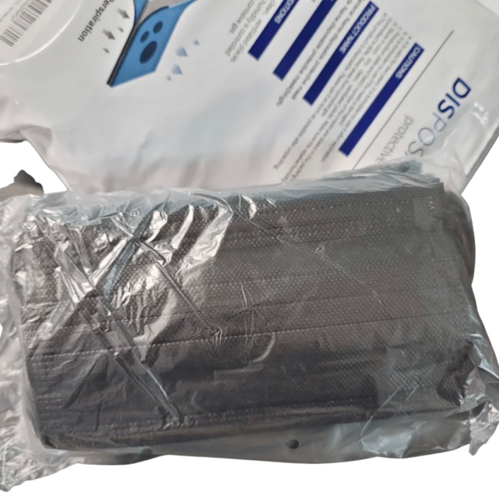 100 pc Disposable Black Masks - Picture 2 of 3